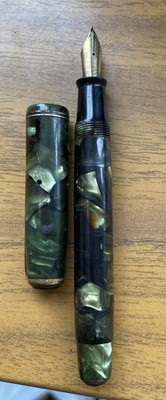 Parker Vacumatic 14K Goldfeder Füllfederhalter N318982 personalisiert / Feder gebogen