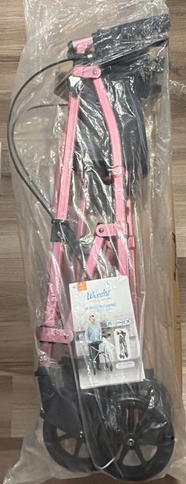 Stander Wonder Rollator, Ultra-Lightweight Folding Space Saver Walker, Rose - Image 4 of 4