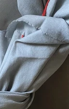 Matta NY nwt Marino Wool Scarf Wrap Red Edge Kashmir Shawl Soft Dove Gray NEW