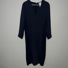 Max Mara N Neck Midi Dress Navy Blue Women  s No Size See Measurements