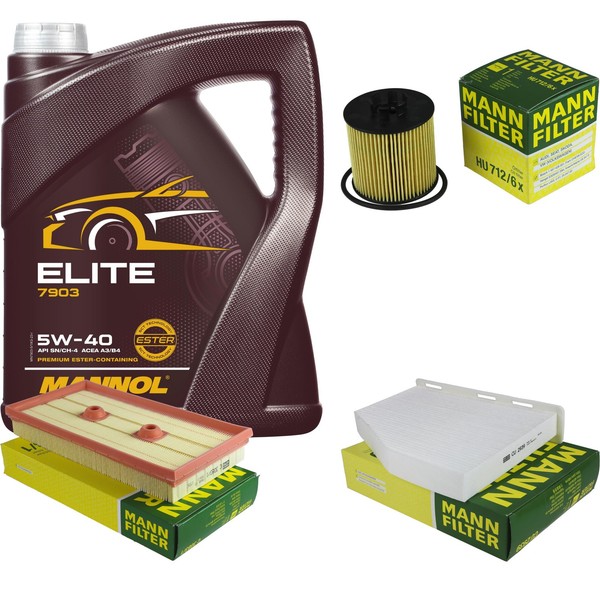 Mann Inspektionspaket 5L Mannol Elite 5W-40 FüR VW Golf V 1.6 FSI Touran Audi A3-image