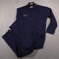 Red Kap Coveralls Mens 44 Navy Blue Workwear Jumpsuit Mechanic Uniform Cotton