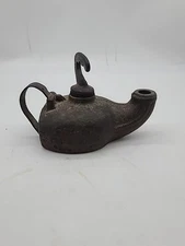 Victorian 'A C Wells & Co No 5B' Miners Cast Iron Oil Single Torch Lamp