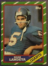 1986 Topps #154 Sean Landeta Rookie Football card New York Giants!. rookie card picture