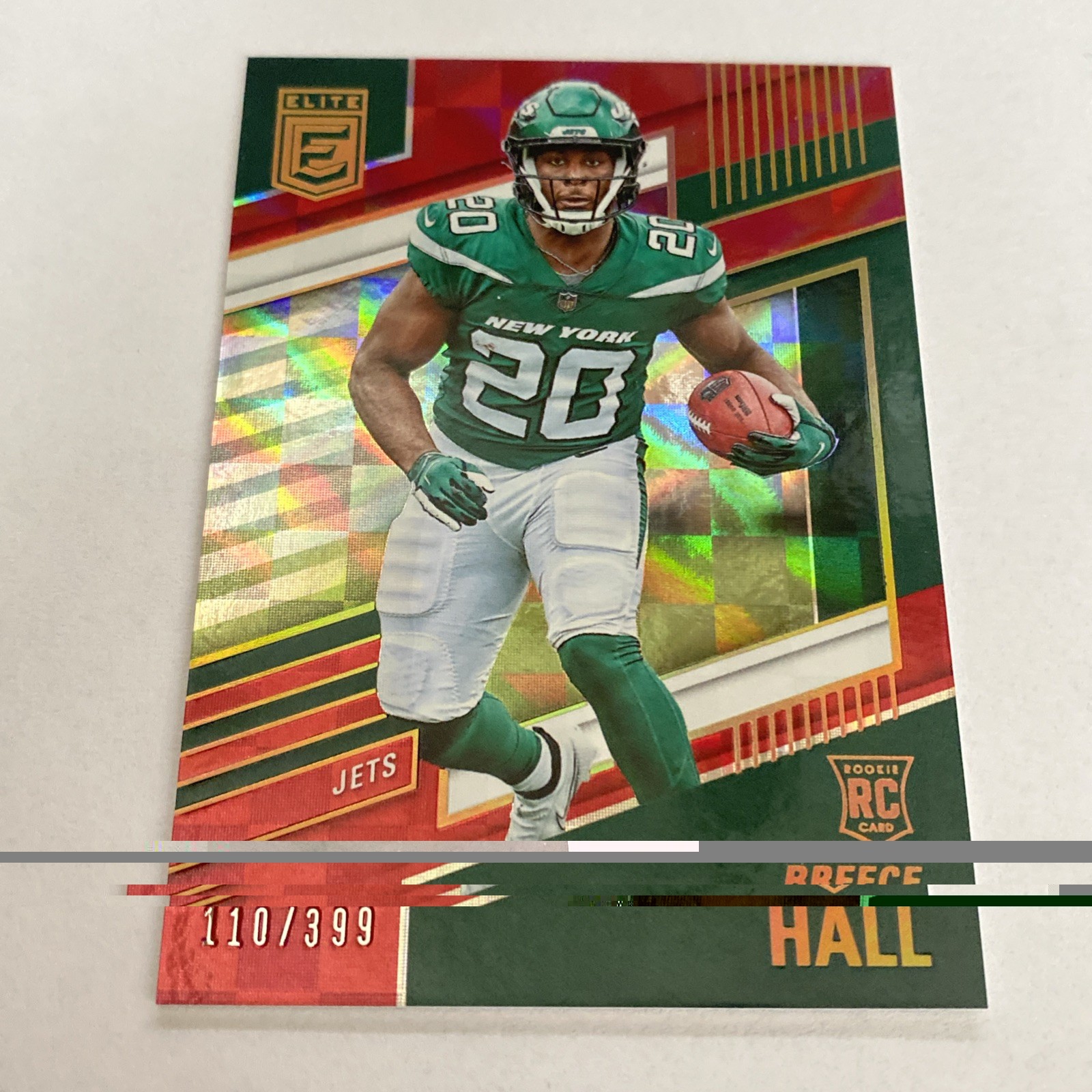 2022 Panini Donruss Elite Breece Hall /399 Red RC #108 New York Jets