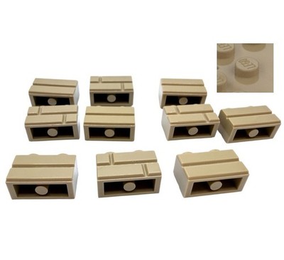 LEGO  10x Mauerstein 1x2 Sand Yellow Beige Wandstein Wall Stone 98283 Castle