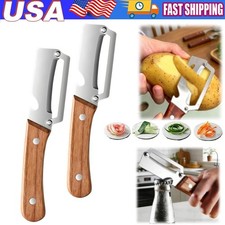 2 Pack 2 in 1 Multi Functional Vegetable Peeler with Bottle Opener and Wooden Ha