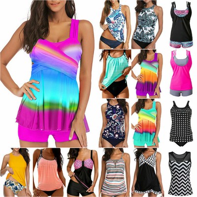Damen Badeshorts Badeslips Tankini Set Bademode Badeanzug Swimsuits Gr 40 42 DE