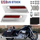 Chrome Lids Latch Set Cover Saddlebag Latch Hardware Kit Fit For Harley Davidson