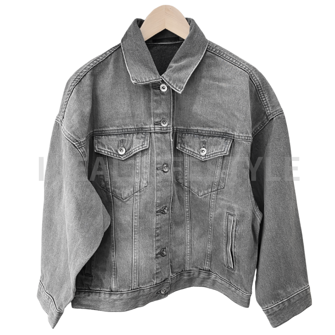 UNIQLO Denim Oversized Jacket S-3XL Gray/63 Blue/64 Blue
