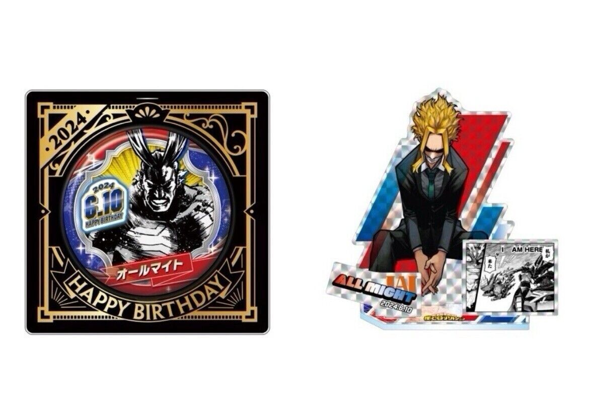 My Hero Academia All Might 2024 Birthday Acrylic Stand Badge Set