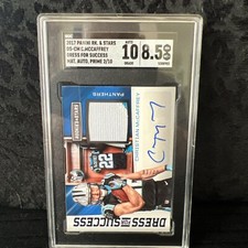 2017 Christian McCaffrey Panini Rookies Stars Patch Auto 2/10 Dress For Success 