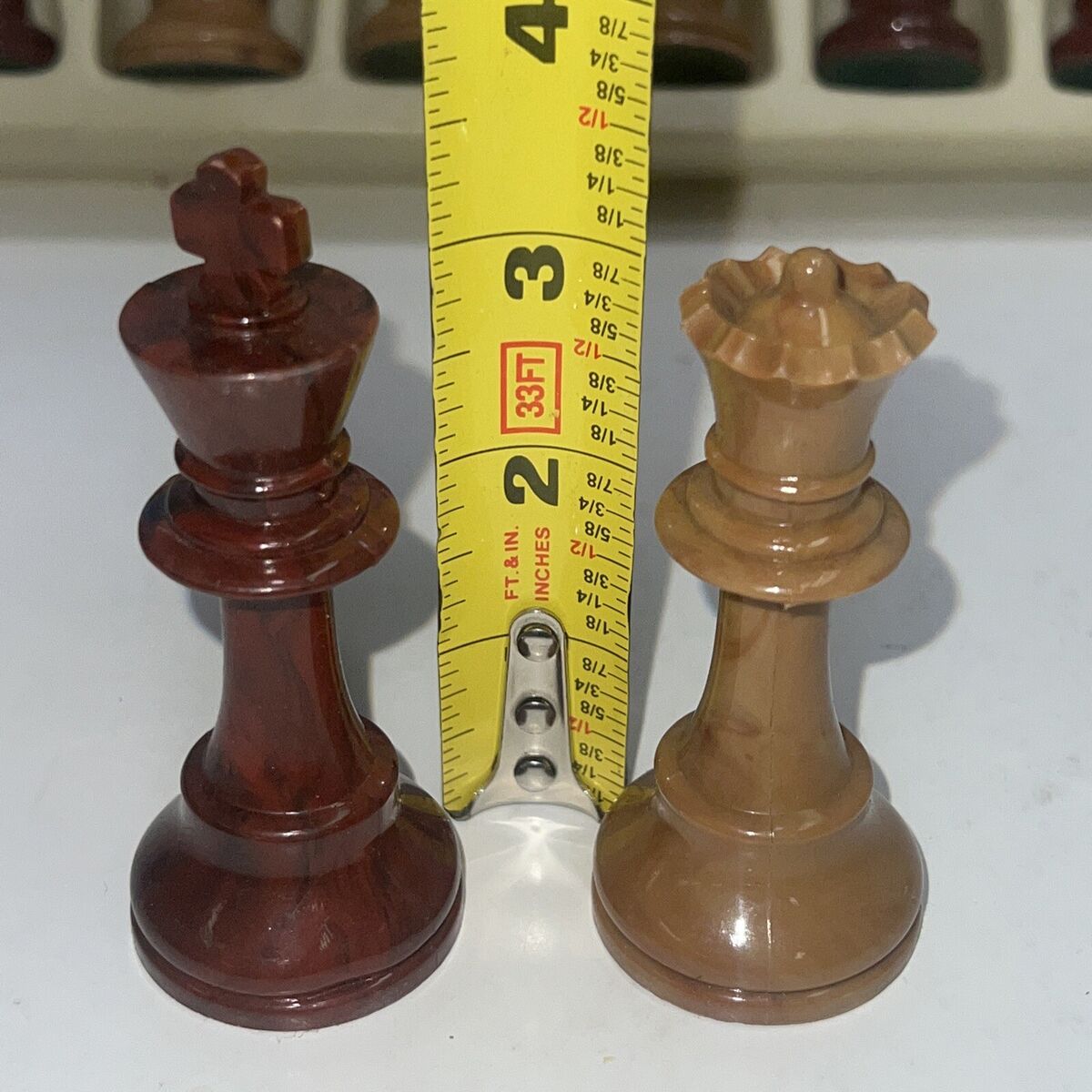 VTG Chessmaster Choice Of Champions Wooden Natural Burgundy Complete No  Board