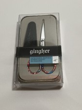 New in Box Gingher Designer Series Embroidery Scissors 4" Freedom No. 4 July 4th