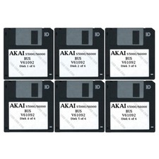 Akai S5000 / S6000 Set of Six Floppy Disks BUS V61092
