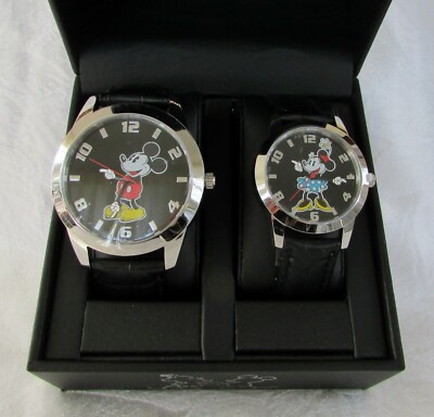 Disney Mickey & Minnie Mouse His Hers Watch Set Black  display picture 1