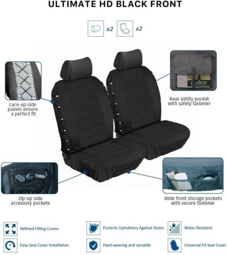 Goodyear 2 X Car Front Seat Covers Durable Water Resistant Protector Dirt Van * - Picture 9 of 9