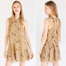 Kimchi Women Floral Mini Ruffle Dress Size 0 Urban Outfitters Romantic