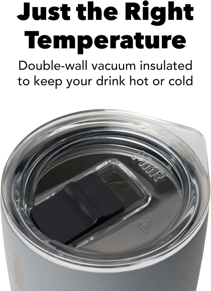 Tumbler, 12Oz Insulated Stainless Steel with Press Fit Slide Lid – Splash Proof