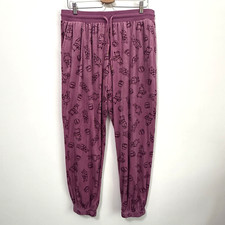 Disney Winnie The Pooh Lounge Pants L Rose Pink Relax Pajama Trip Sleep Joggers