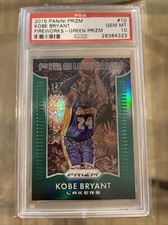 2015 Panini Prizm Fireworks Green Prizms Kobe Bryant #10 PSA 10 GEM MINT Pop 4