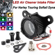 For Harley Air Cleaner Intake Filter w/ LED Light Touring Road King Softail Dyna