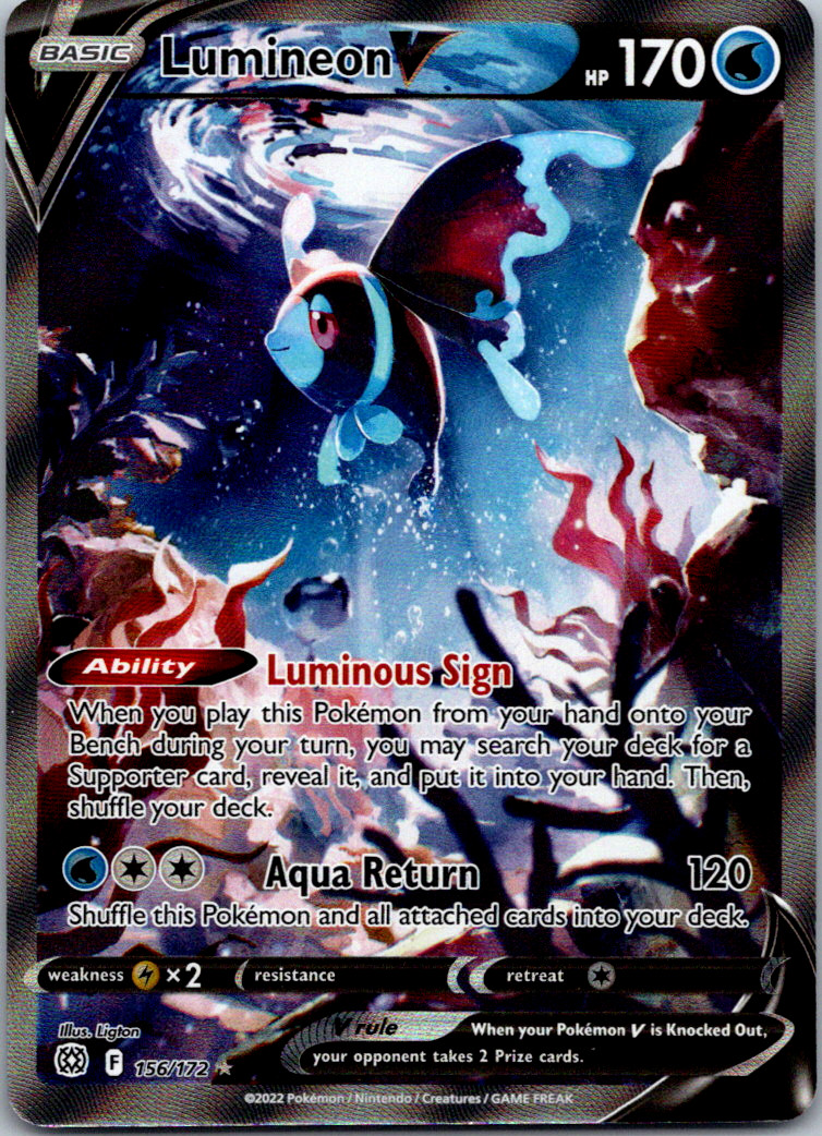 Pokemon Lumineon V Brilliant Stars 156/172 Alternate Alt Art Ultra Rare NM