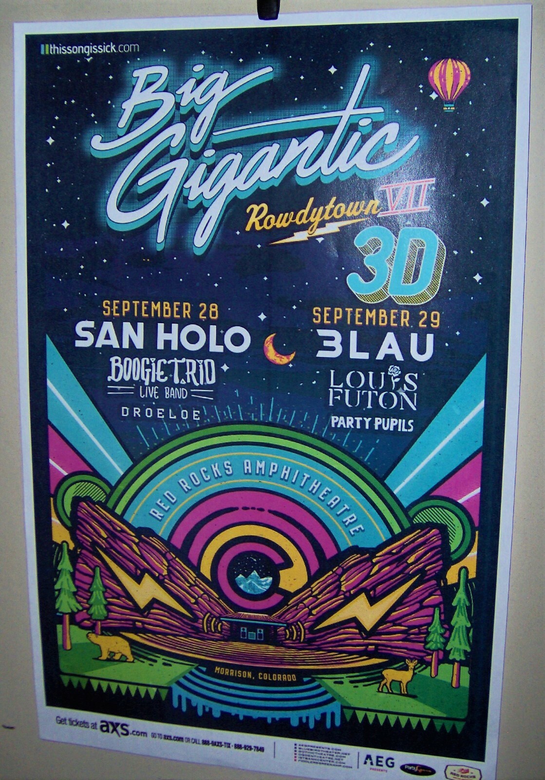 Big Gigantic Denver 2018 Show Poster Featuring San Holo