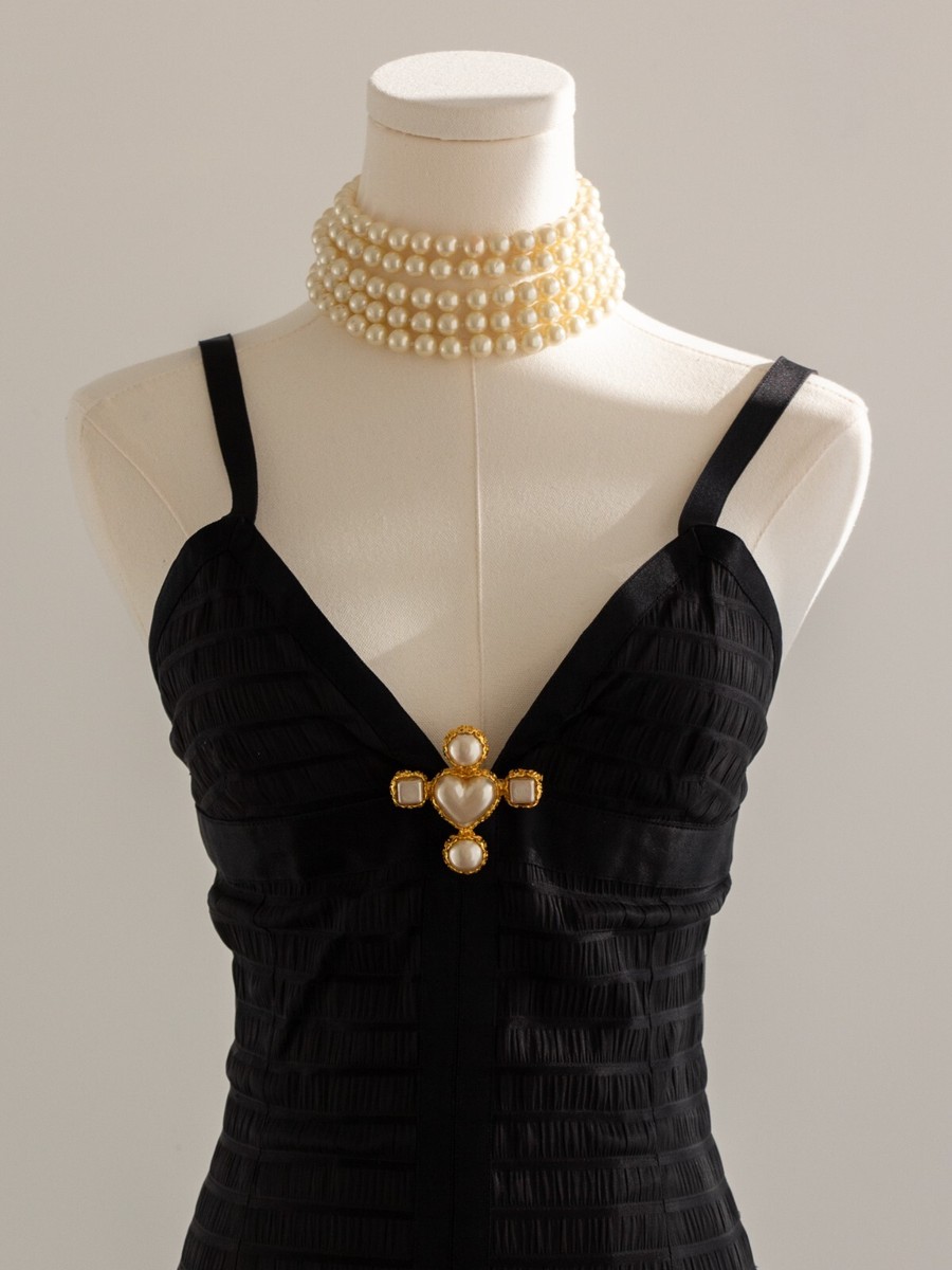 Chanel Vintage Fall/Winter 1992 Black Lesage Ribbon Silk
