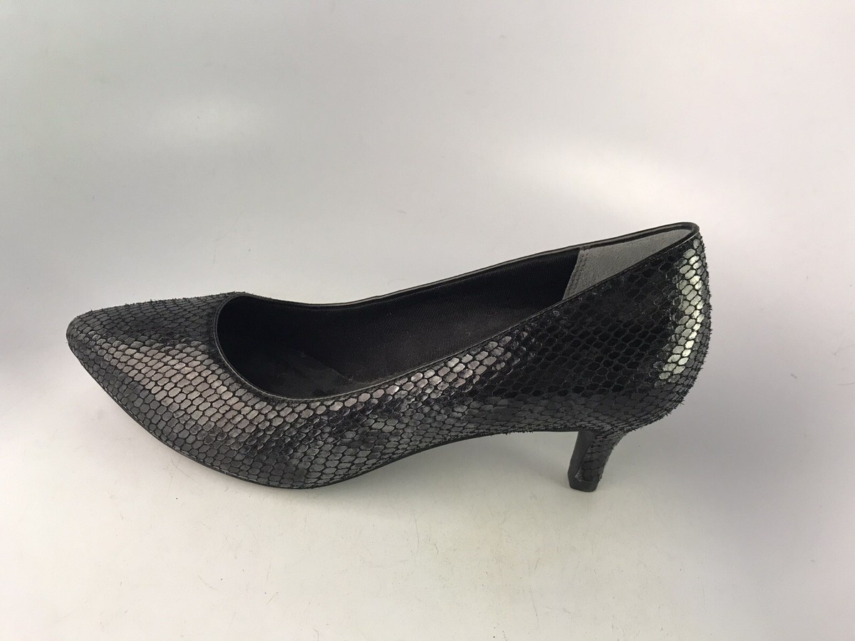 Rockport Total Motion Kalila Pump Black Multi Snake Leather Sz US