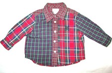CHAPS baby boys PLAID button front shirt 3M holiday ADORABLE 3 months EUC