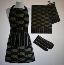 CTW Home Collection Pork Cuts Kitchen Essential Apron Towel Mit 3 Pack