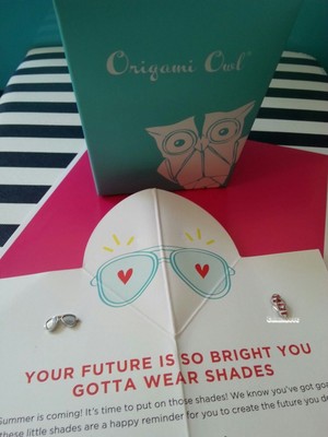Origami Owl Charm Of The Month June Red Stripped Flip Flop Aviator Glasses Ebay