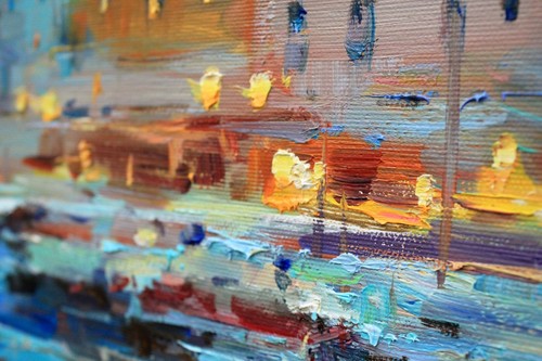 Sailboats painting Original art Impressionism Oil on canvas by S. Chernyakovsky - Picture 6 of 14