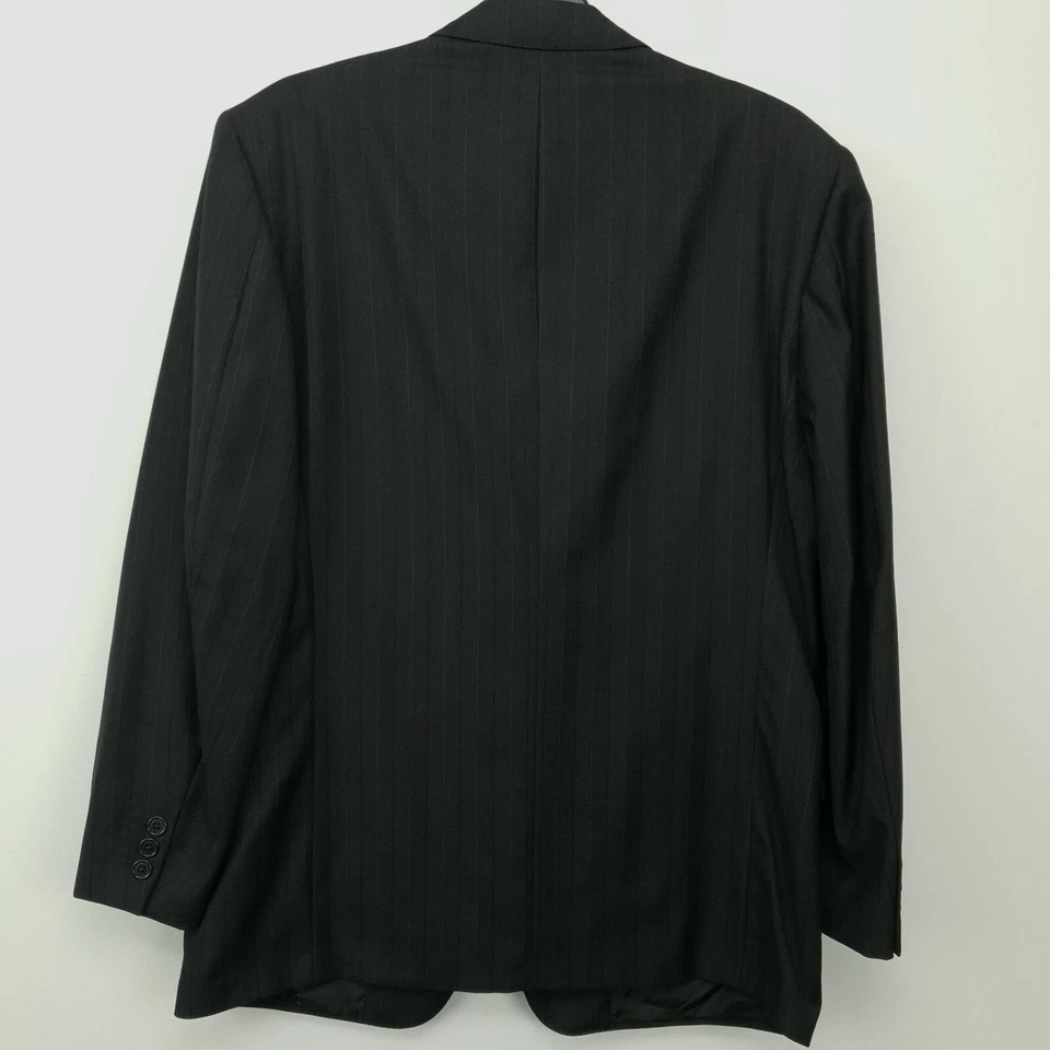 Chaqueta Blazer Trussardi Para Hombres 42 - EU 52 - Grande Negro Pura Lana Nuevo Traje a Rayas Foto 2 de 4