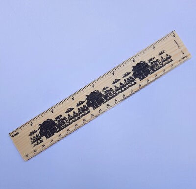 Wooden ruler 20cm 8 Inch double scale measurin office ruler vintage ...