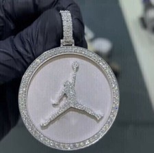 2Ct Round Cut Lab-Created Diamond Basketball Pendant 14K White Gold Plated