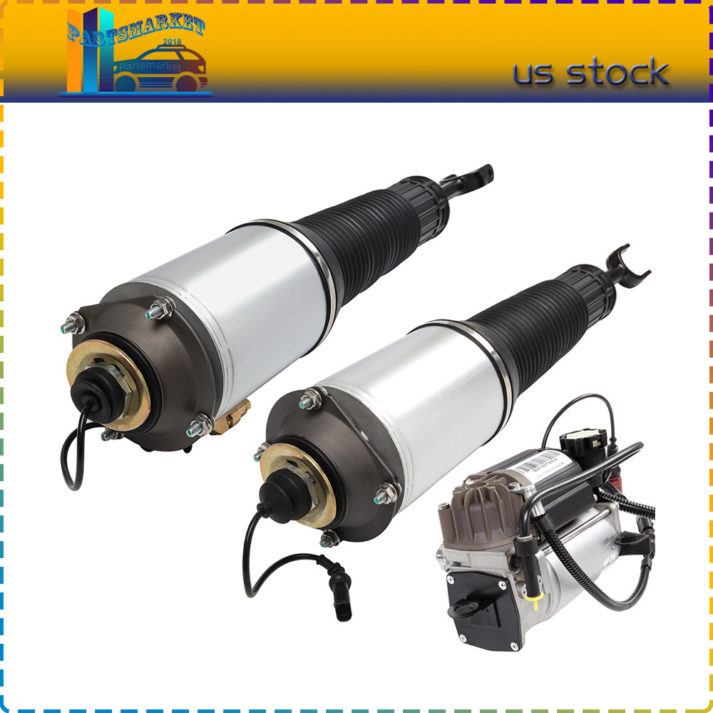 Front Air Suspension Strut Air Compressor For Audi A8 D3 Quattro 2002-2010 3PCS