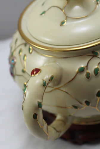 Lenox 2003 Summer Enchantment Fine Ivory China Teapot Parvanen Holloway - Picture 10 of 19