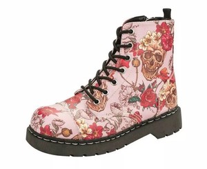 patterned combat boots