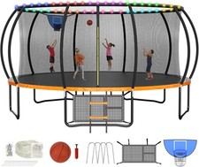 Upgraded Trampoline Outdoor with Basketball Hoop 16FT 