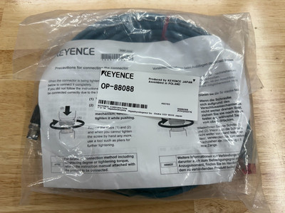 NEW - Factory Sealed - Keyence OP-88088 Ethernet Cable RJ45 M12 4-Pin 10m Length
