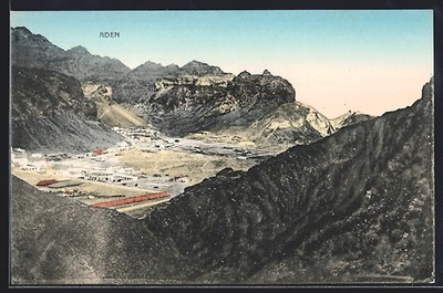 Ansichtskarte Aden, Gesamtansicht aus den Bergen 