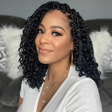 8 Packs Goddess Bohemian Box Braids Crochet Hair with Curly Ends 12 Inch Boho Br