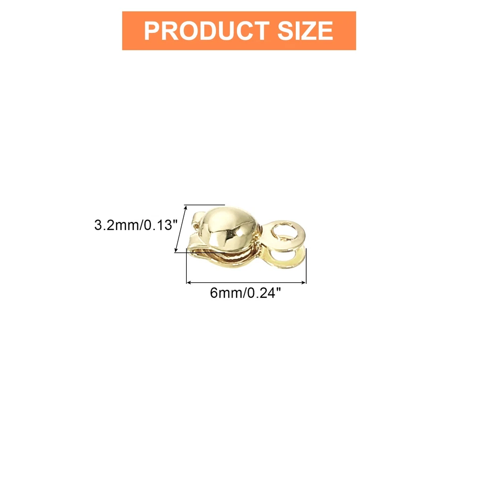 50 Pcs 3.2mm Crimp End Caps, Clamshell Cord Clasp Connector Jewelry 14K Gold Foto 2 de 4