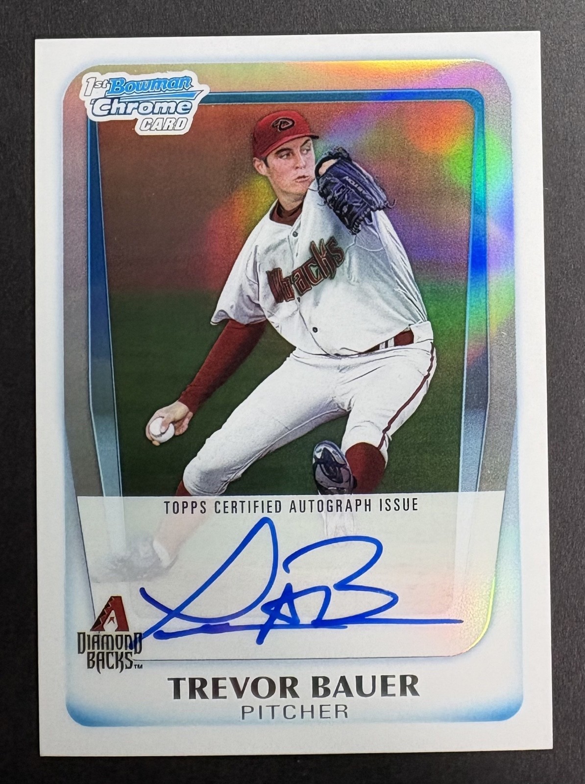 2011 TREVOR BAUER 1st Bowman Chrome Draft Autograph Refractor Rookie RC #/500