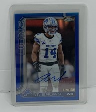 2025 Topps Chrome Amon-Ra St. Brown True Blue Autograph /150 Color Match Lions