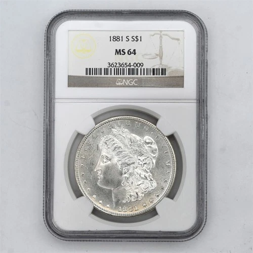 1881-S $1 MORGAN DOLLAR US MINT 90% SILVER COLLECTIBLE COIN NGC CERTIFIED MS64