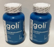 Lot 2 Bottles Goli Nutrition Ashwagandha Gummies Relax 60 Ct. Mixed Berry 11/26