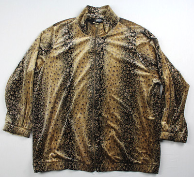 Vintage 80's-90's Silver Threads Animal Print Full Zip Jacket Womens XL